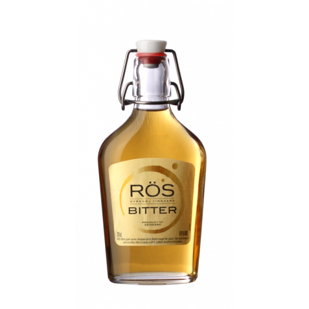 RS Bitter, 20 cl lommelrke, lokalt produkt fra Rsns, dansk spiritus
